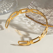 geometric open cuff bracelet, view 4 - MRSLM