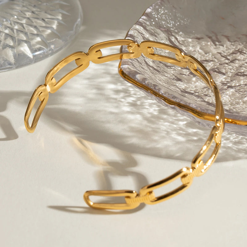 geometric open cuff bracelet, view 4 - MRSLM