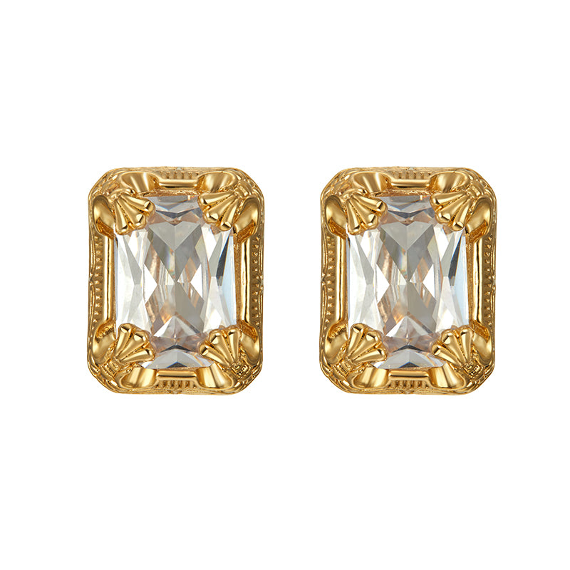 retro gem earrings, view 3 - MRSLM