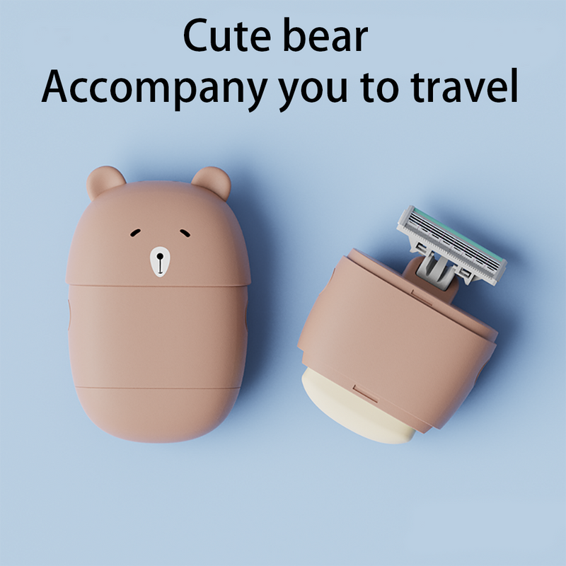 portable cute bear razor set for women, view 3 - MRSLM