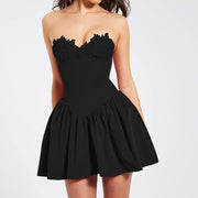 black tube top A-line dress, view 6 - MRSLM