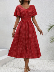 small floral print short sleeve dress, view 10 - MRSLM