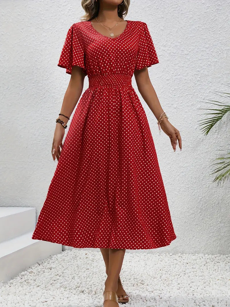 small floral print short sleeve dress, view 10 - MRSLM