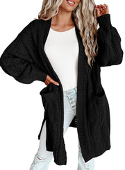 women's long cardigan sweater with pockets, view 6 - MRSLM