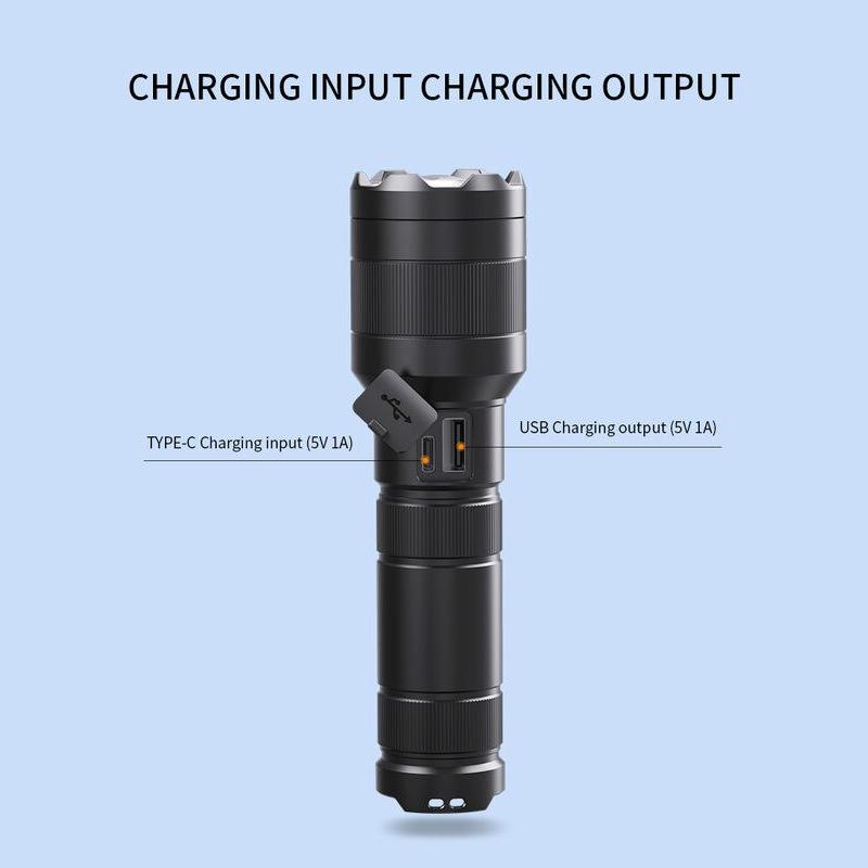 Long range tactical LED flashlight with power bank, view 8 - MRSLM
