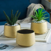 gold plated ceramic vase, view 3 - MRSLM