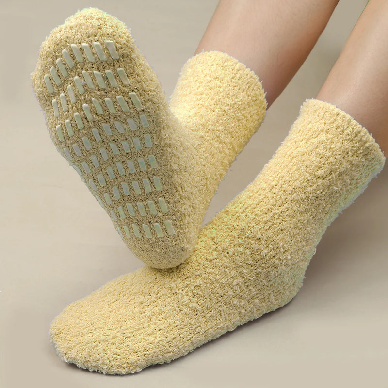 coral velvet anti-slip indoor socks, view 6 - MRSLM