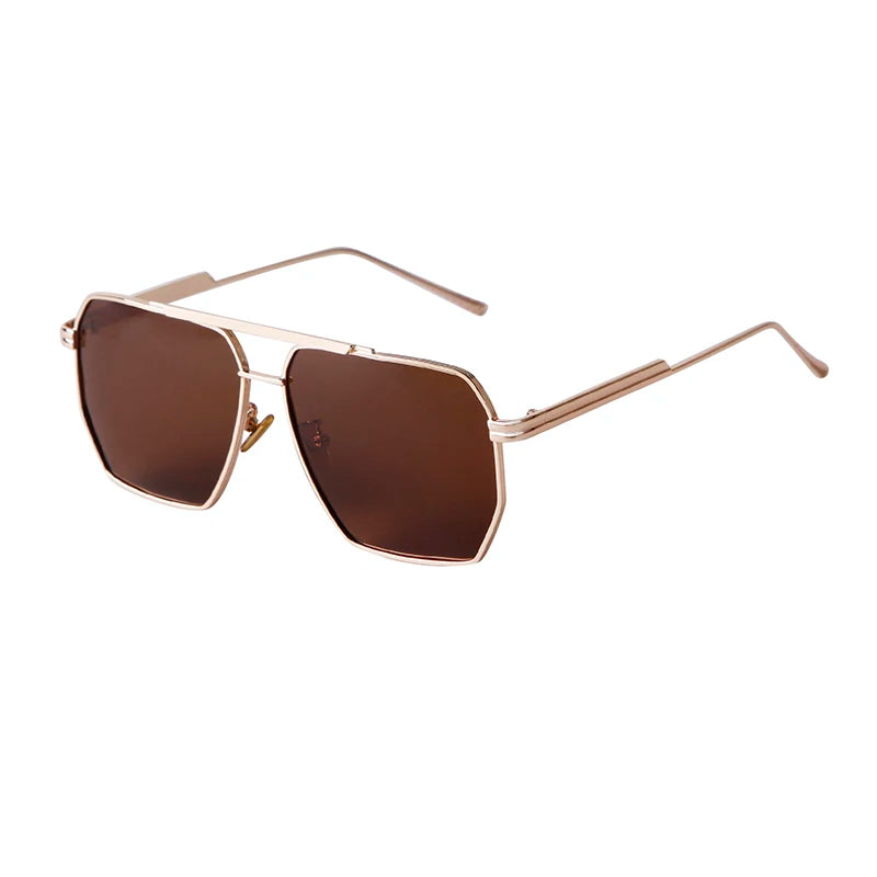 retro metal oversized polarized square sunglasses, view 7 - MRSLM