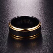 men's black and gold tungsten steel ring, view 4 - MRSLM