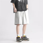 summer solid color casual cotton shorts, view 3 - MRSLM