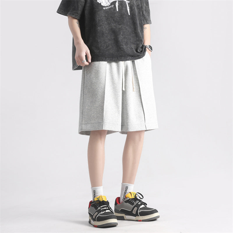 summer solid color casual cotton shorts, view 3 - MRSLM