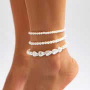 multi-layer pearl anklet, view 2 - MRSLM