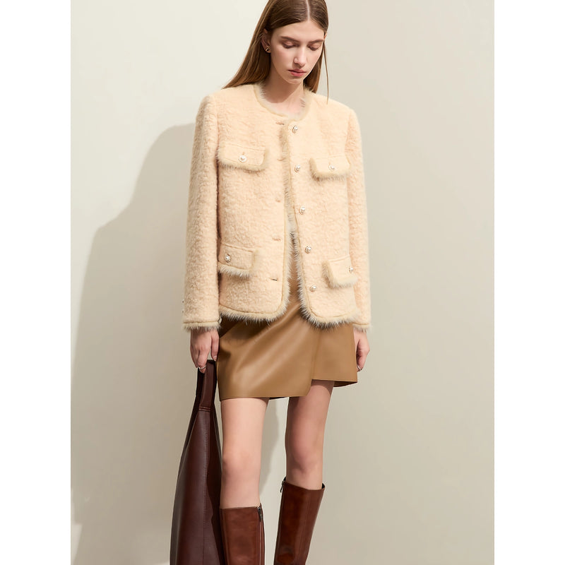 camel wool blend coat, view 3 - MRSLM