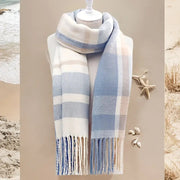 Thick plaid tassel winter scarf, view 6 - MRSLM