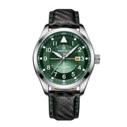 men's leather band quartz watch, view 7 - MRSLM