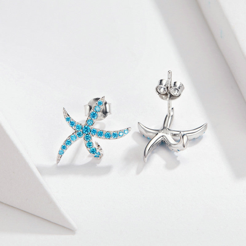 s925 silver pentagram star earrings - MRSLM