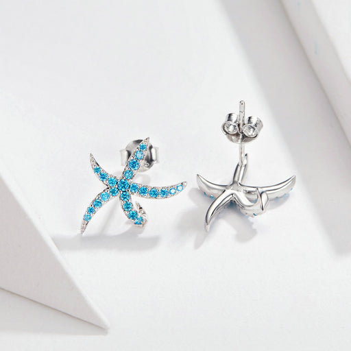 s925 silver pentagram star earrings - MRSLM