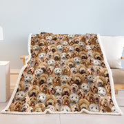 Cockapoo sherpa fleece throw blanket - MRSLM