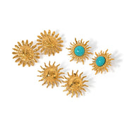 Turquoise sunflower dangle earrings, view 9 - MRSLM