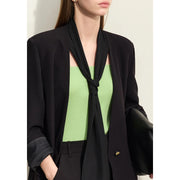 v-neck loose mid-length blazer, view 6 - MRSLM