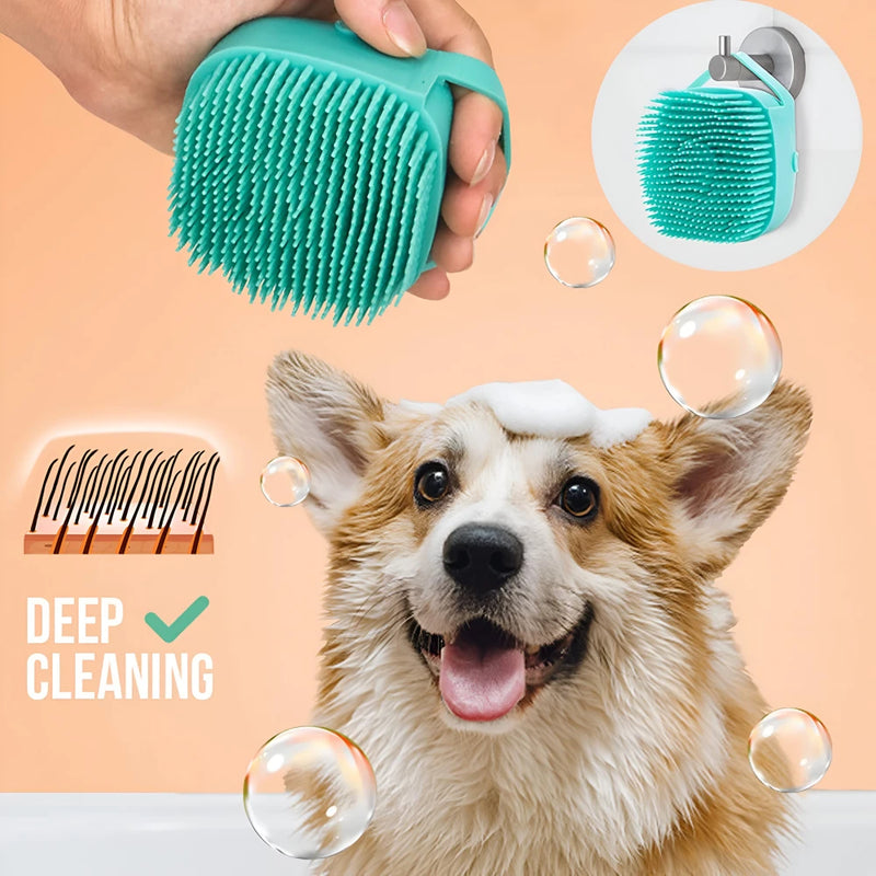 silicone dog bath brush, view 5 - MRSLM