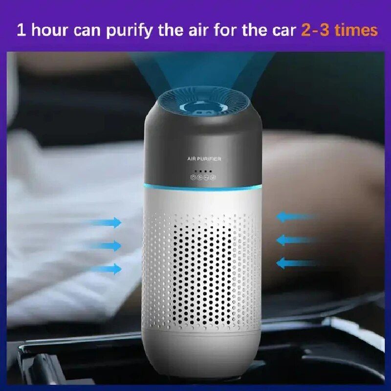 Portable mini HEPA car air purifier, view 4 - MRSLM