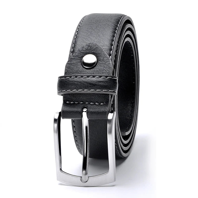 men's casual bonded leather belt, view 3 - MRSLM