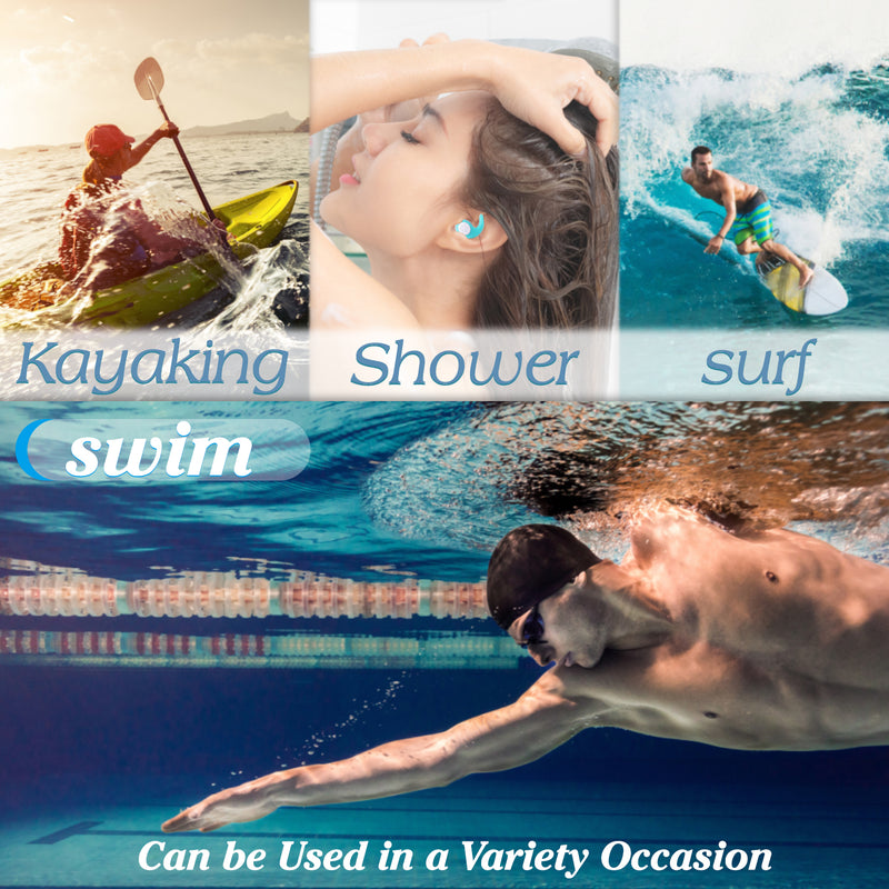 reusable silicone swimming ear plugs, view 7 - MRSLM