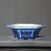 purple sand hexagonal ceramic flowerpot, view 3 - MRSLM