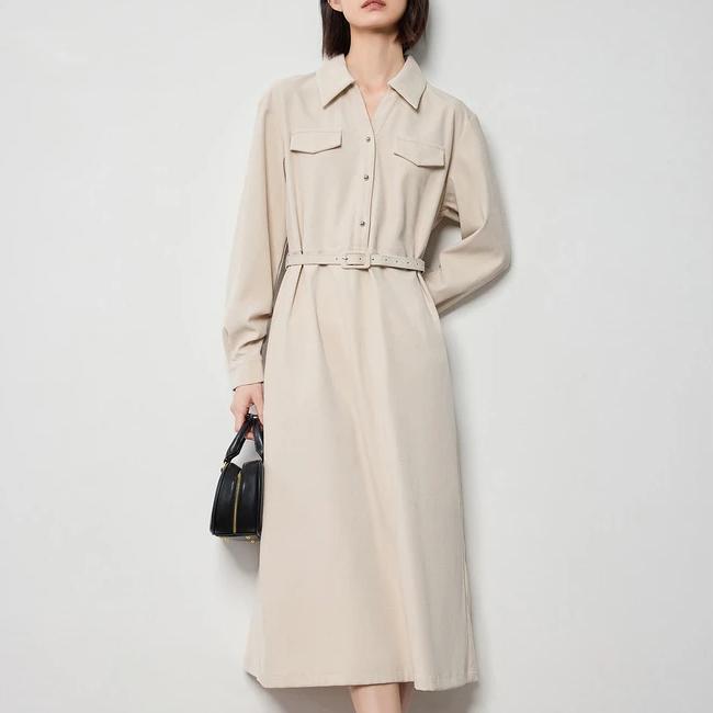 brushed long sleeve shirt dress - MRSLM