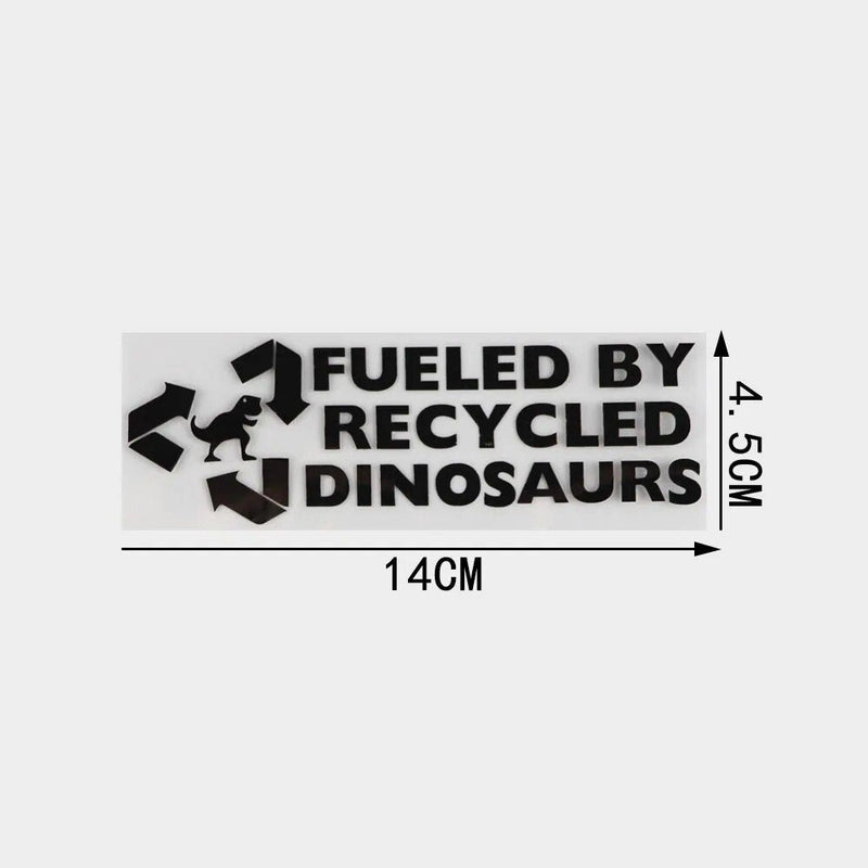 Recycled dinosaurs vinyl car decal, view 4 - MRSLM