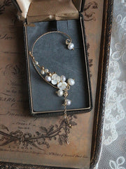freshwater pearl shell ear clip, view 3 - MRSLM