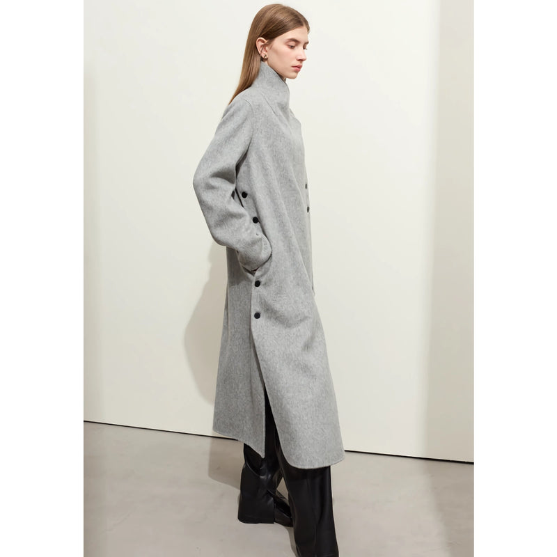 women's long wool coat, view 8 - MRSLM