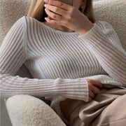 striped see-through knit top, view 23 - MRSLM