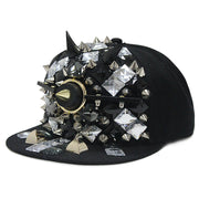 Flame skull flat brim rivet cap, view 8 - MRSLM