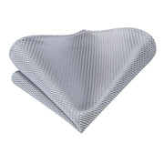 grey plaid silk necktie set for men, view 7 - MRSLM