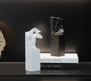 Abstract sculpture bookend pair, view 4 - MRSLM