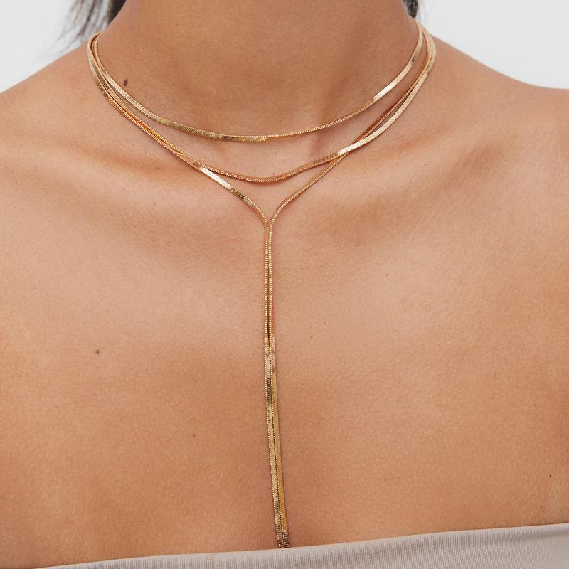 triple layer Y chain snake necklace - MRSLM