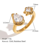 asymmetric water droplet star ring, view 2 - MRSLM