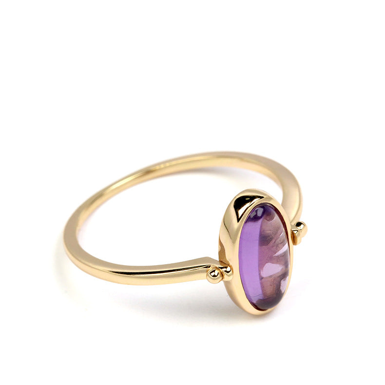 ancient amethyst hollow pattern reversible ring, view 6 - MRSLM
