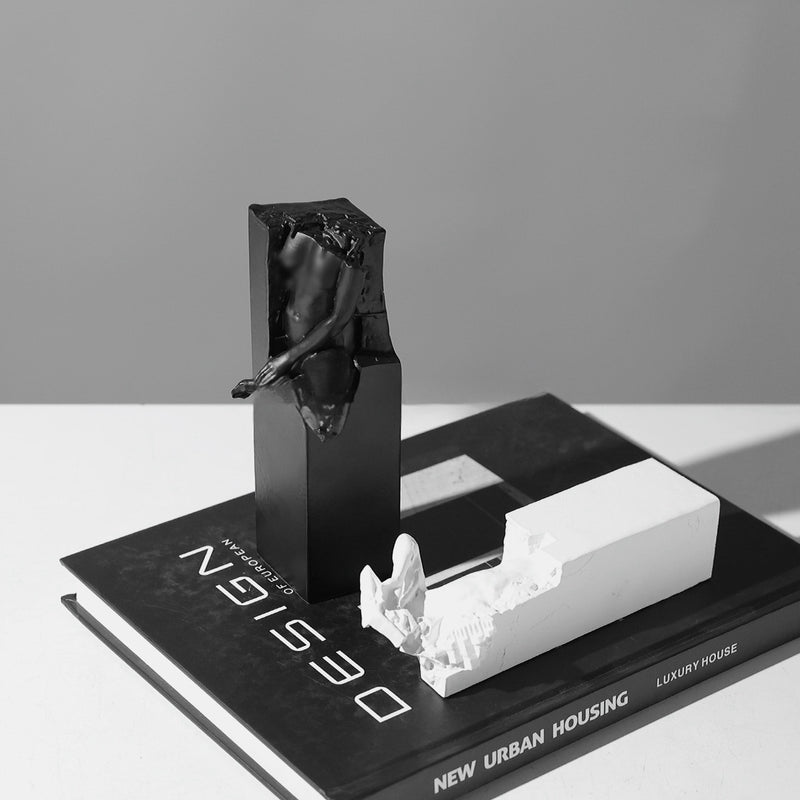 Abstract sculpture bookend pair, view 8 - MRSLM