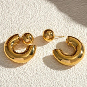 chunky geometric c-shaped earrings - MRSLM