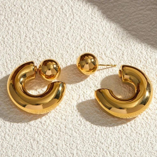 chunky geometric c-shaped earrings - MRSLM