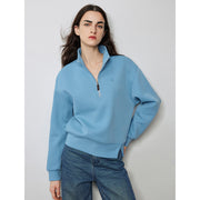 open slit zipper pullover sweatshirt, view 4 - MRSLM