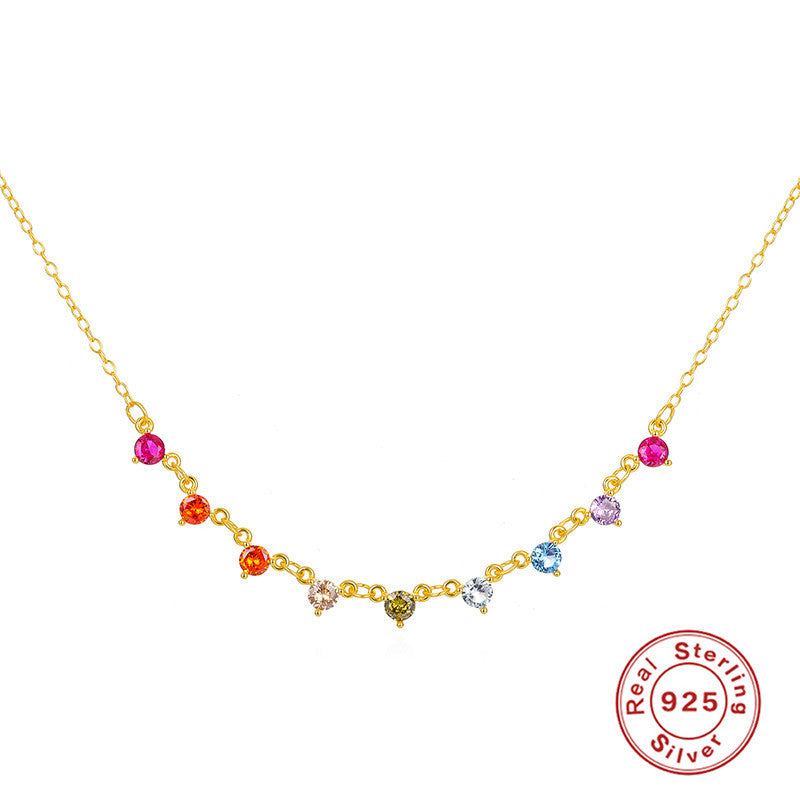 silver collarbone necklace, view 3 - MRSLM