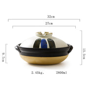 japanese ceramic stew pot, view 3 - MRSLM