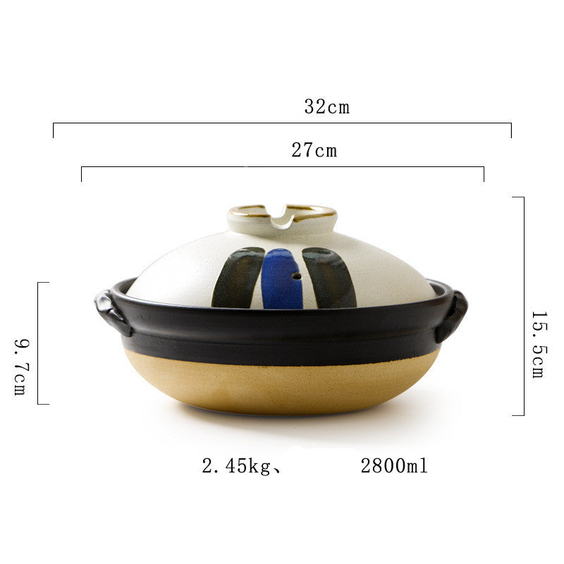 japanese ceramic stew pot, view 3 - MRSLM
