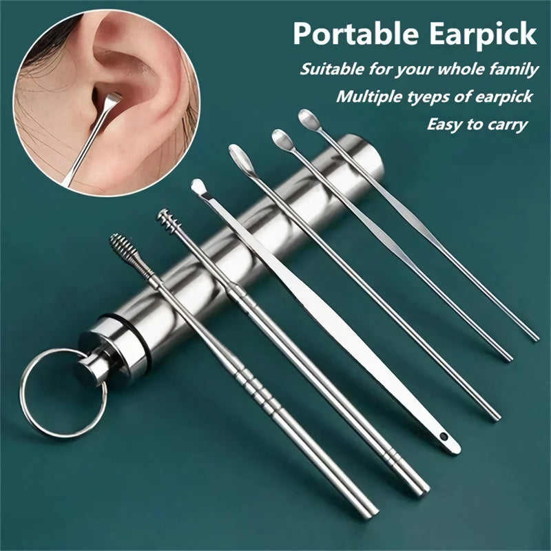 stainless steel ear care tool set, view 3 - MRSLM