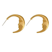 gold-tone moon stud earrings, view 7 - MRSLM
