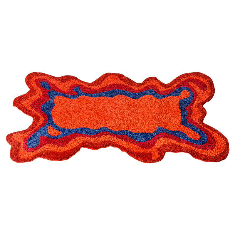 70s retro psychedelic tufted rug, view 5 - MRSLM